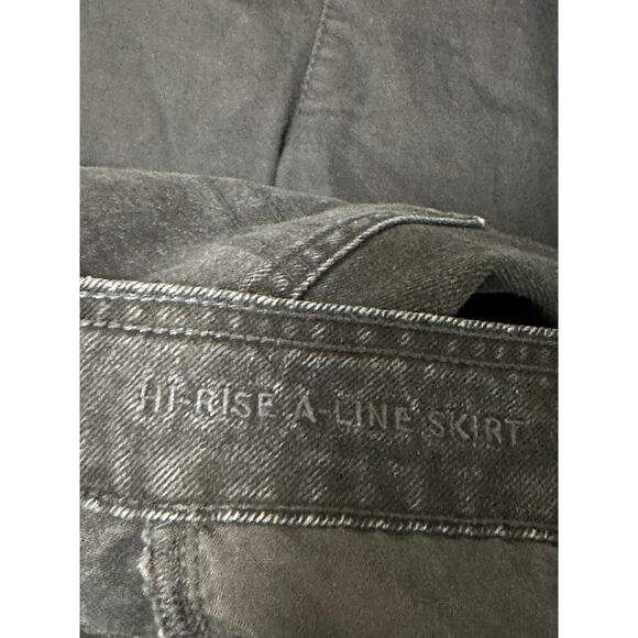 American Eagle Womens Mini Denim Skirt Size 00 Black Button Festival Concert - Picture 5 of 7